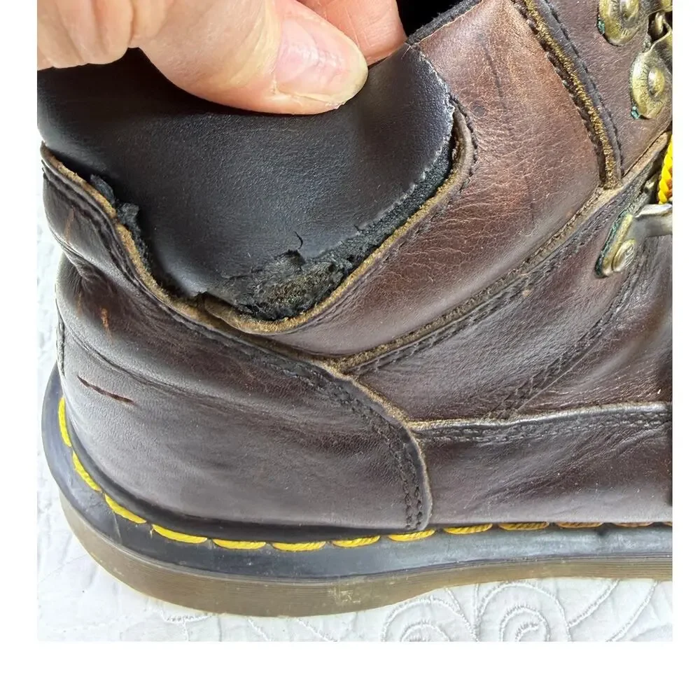 Dr Martens MeN 11 Brown 9728 Bark Brizzly Leather Hiking Boots Chunky Lace Up